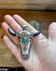 Big Antler longhorn with turquoise pendant II
