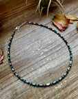 14.5-Inch Turquoise Rondelle & Sterling Torpedo Bead Choker