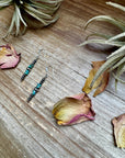 Short Turquoise Rondelle Earrings with Sterling Silver Beads