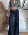 The Loretta Trouser Jean in Dark Wash