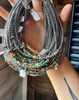 Sterling Silver Pearl Choker with Extra Turquoise & Spiny Oyster