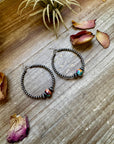 Smaller Sterling Silver Pearls Hoops with Mohave