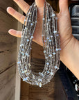 15" White Opal Necklace with Sterling Silver Pearls
