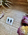 Mini Inlay Earrings – Kingman Turquoise – Sterling Silver – Zuni Made