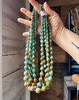 24-Inch Graduated Turquoise Necklace with Sterling Silver Saucers – One-of-a-Kind