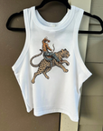 Cowboy Jaguar Cropped Tank