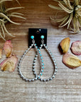 Kingman Turquoise Teardrop Dangle Earrings – Sterling Silver
