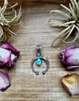 Naja Pendant with Golden Hill Turquoise – Option 2 – Sterling Silver – Native Made by KB – Fits 8mm