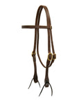 AJ Tack Oiled Harness Leather Straight Browband Headstall