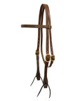 AJ Tack Oiled Harness Leather Straight Browband Headstall
