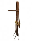 AJ Tack Oiled Harness Leather Straight Browband Headstall