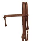 AJ Tack Oiled Harness Leather Knotted Browband Headstall