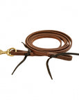 AJ Tack Oiled Harness Leather Flat Roper Reins - 1/2in x 8ft