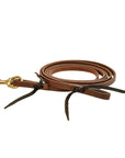 AJ Tack Oiled Harness Leather Flat Roper Reins - 1/2in x 8ft