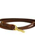 AJ Tack Latigo Leather Rolled Center Roper Reins - 3/4in x 7ft