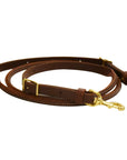 AJ Tack Latigo Leather Rolled Center Roper Reins - 3/4in x 7ft