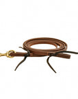 AJ Tack Oiled Harness Leather Flat Roper Reins - 1/2in x 8ft
