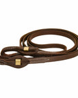 AJ Tack Oiled Harness Leather Brass Quick Change Roper Reins - 5/8in x 8ft