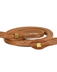 AJ Tack Harness Leather Brass Quick Change Roper Reins - 5/8in x 8ft