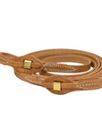 AJ Tack Harness Leather Brass Quick Change Roper Reins - 5/8in x 8ft