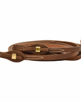 AJ Tack Oiled Harness Leather Brass Quick Change Split Reins - 5/8in x 8ft