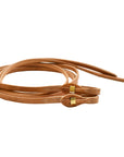 AJ Tack Harness Leather Brass Quick Change Split Reins - 5/8in x 8ft