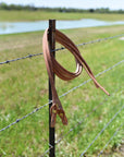 AJ Tack Harness Leather Brass Quick Change Split Reins - 5/8in x 8ft