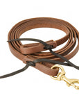 AJ Tack Oiled Harness Leather Flat Roper Reins - 5/8in x 8ft
