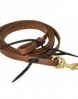AJ Tack Oiled Harness Leather Flat Roper Reins - 5/8in x 8ft