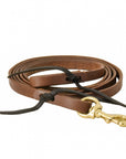 AJ Tack Oiled Harness Leather Flat Roper Reins - 5/8in x 8ft