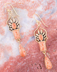 Albie Orange Sponge Coral and Golden Drop Earrings