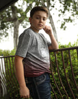 Kid's American Legend Gray Ombre Quick Dry Short Sleeve T-shirt