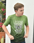 Kid's American Legend Lime Green Ombre Quick Dry Short Sleeve T-shirt