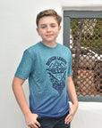 Kid's American Legend Blue Ombre Quick Dry Short Sleeve T-shirt
