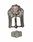 Antique Silver AB Crystal Conchos - Sizes from 1"- 3" and Buckles
