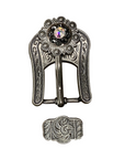 Antique Silver Jet, AB Crystal Conchos - Sizes from 1"- 3" and Buckles
