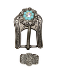 Antique Silver Turquoise, AB Crystal Conchos - Sizes from 1"- 3" and Buckles