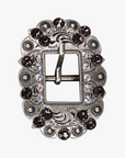 Antique Silver Amethyst, AB Crystal Conchos - Sizes from 1"- 3" and Buckles
