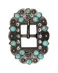 Antique Silver Turquoise, Clear Crystal Conchos - Sizes from 1"- 3" and Buckles