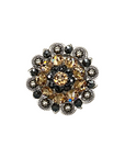 Antique Silver Champagne, Jet Crystal Conchos - Sizes from 1"- 3" and Buckles