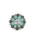 Antique Silver Turquoise, Clear Crystal Conchos - Sizes from 1"- 3" and Buckles