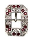 Antique Silver Ruby, AB Crystal Conchos - Sizes from 1"- 3" and Buckles