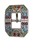 Antique Silver Tie Dye Crystal Conchos - Sizes from 1"- 3" and Buckles