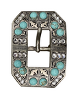 Antique Silver Turquoise, Clear Crystal Conchos - Sizes from 1"- 3" and Buckles