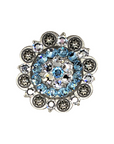 Antique Silver Aqua, Clear Crystal Conchos - Sizes from 1"- 3" and Buckles