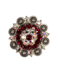 Antique Silver Ruby, AB Crystal Conchos - Sizes from 1"- 3" and Buckles