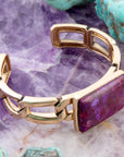Purple Turquoise Golden Cuff Bracelet