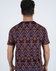 Men's Cotton Wine Aztec Print T-shirt