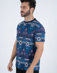 Men's Cotton Navy Aztec Print T-shirt