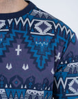 Men's Cotton Navy Aztec Print T-shirt